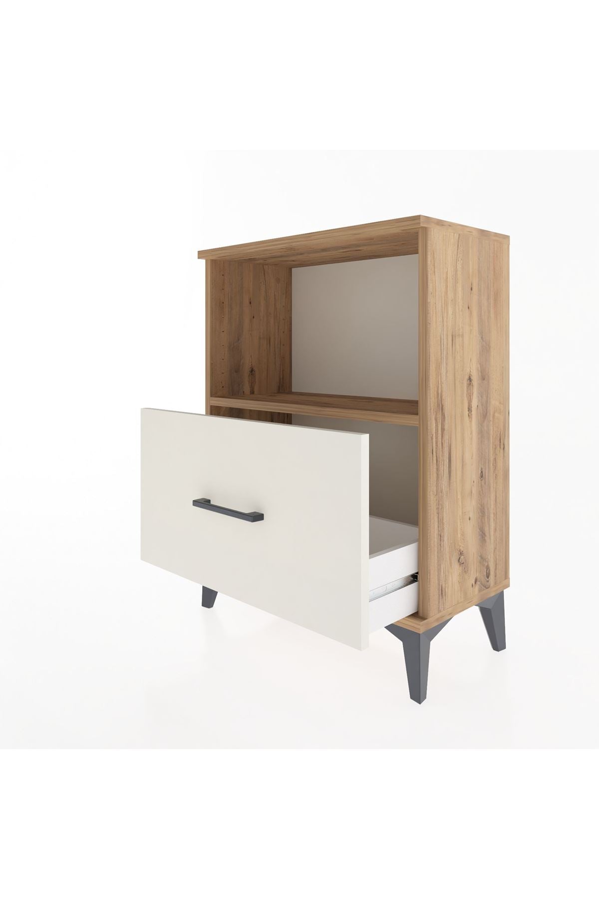 Arges Komodin Tek Çekmeceli 60x30x80 Çam-Aytaşı