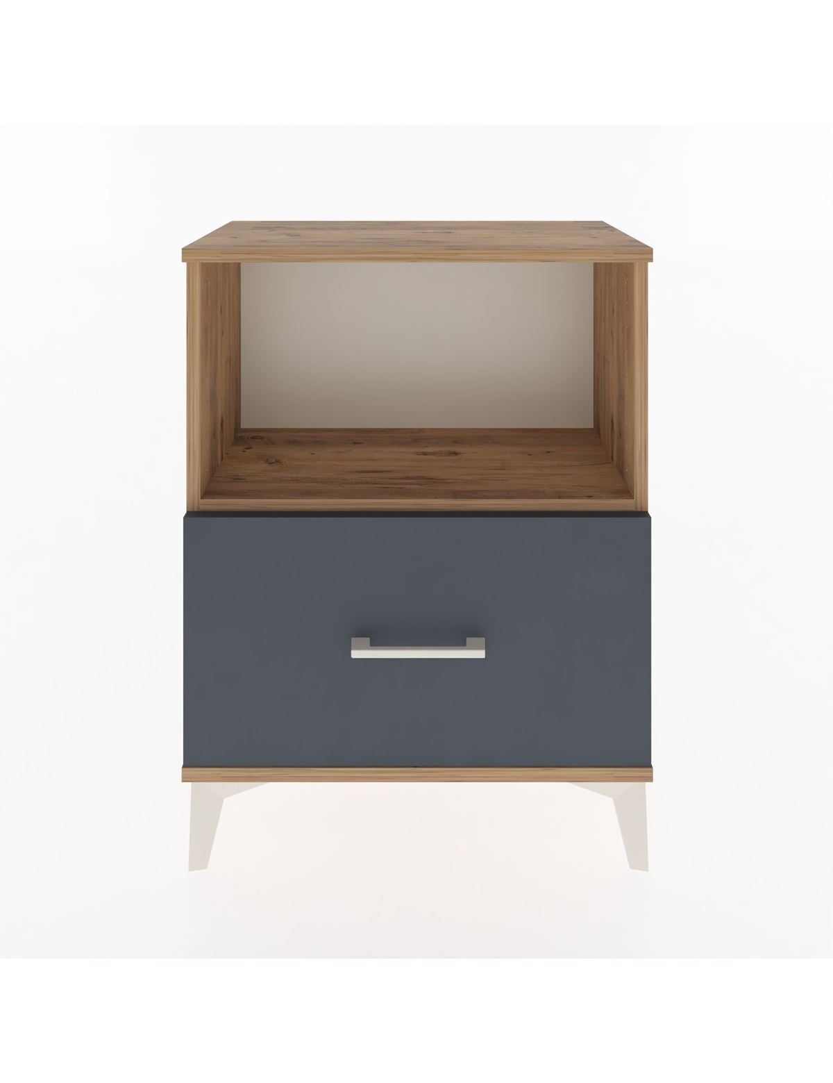 Arges Komodin Tek Çekmeceli 60x30x80 Çam-Antrasit