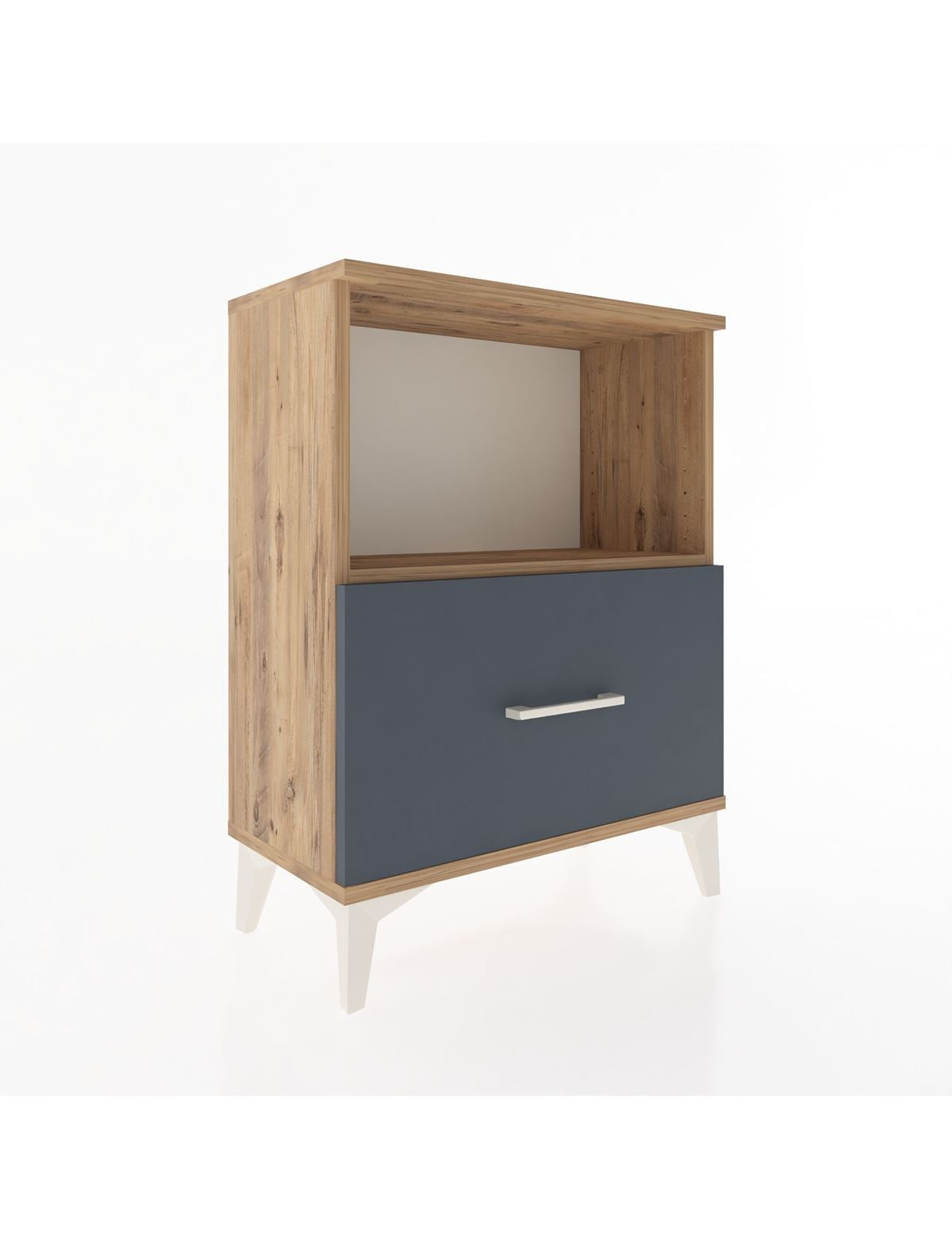 Arges Komodin Tek Çekmeceli 60x30x80 Çam-Antrasit