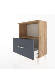 Arges Komodin Tek Çekmeceli 60x30x80 Çam-Antrasit