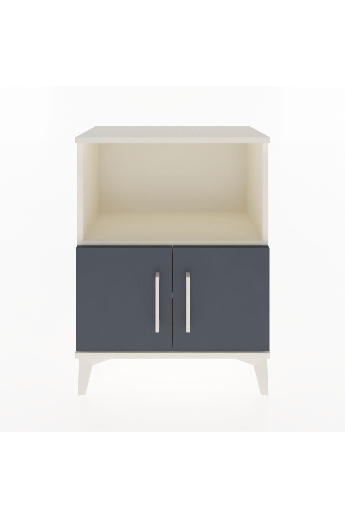 Arges Komodin Tek Raflı Tek Çekmeceli 60x30x80 Aytaşı-Antrasit