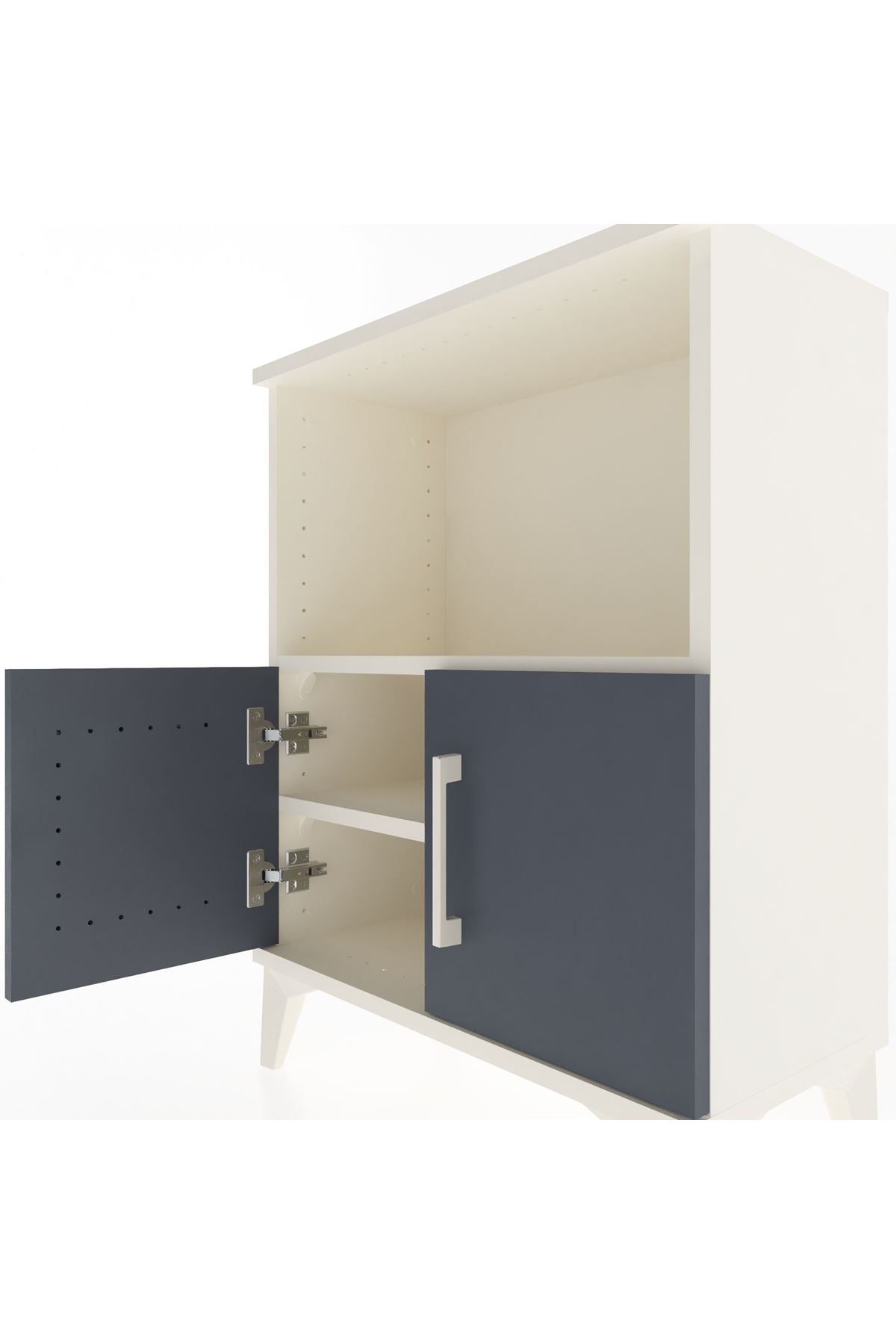 Arges Komodin Tek Raflı Tek Çekmeceli 60x30x80 Aytaşı-Antrasit