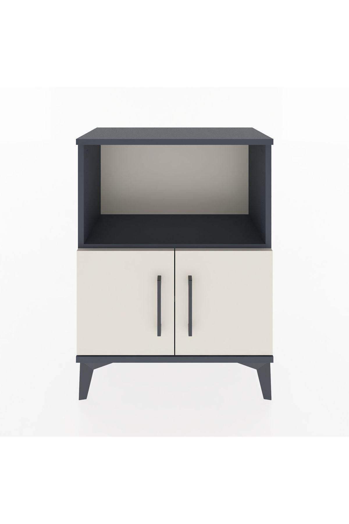 Arges Komodin Tek Raflı Tek Çekmeceli 60x30x80 Antrasit-Aytaşı