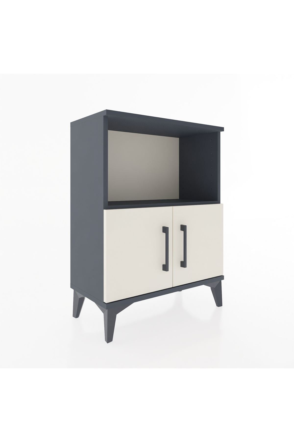 Arges Komodin Tek Raflı Tek Çekmeceli 60x30x80 Antrasit-Aytaşı