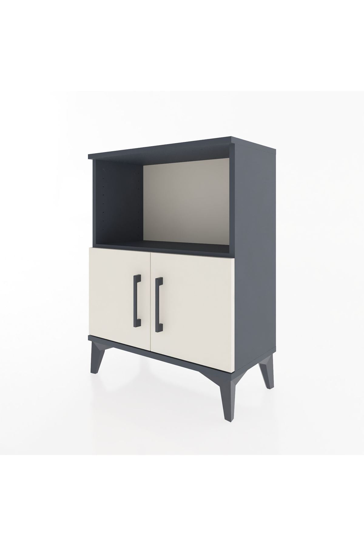 Arges Komodin Tek Raflı Tek Çekmeceli 60x30x80 Antrasit-Aytaşı