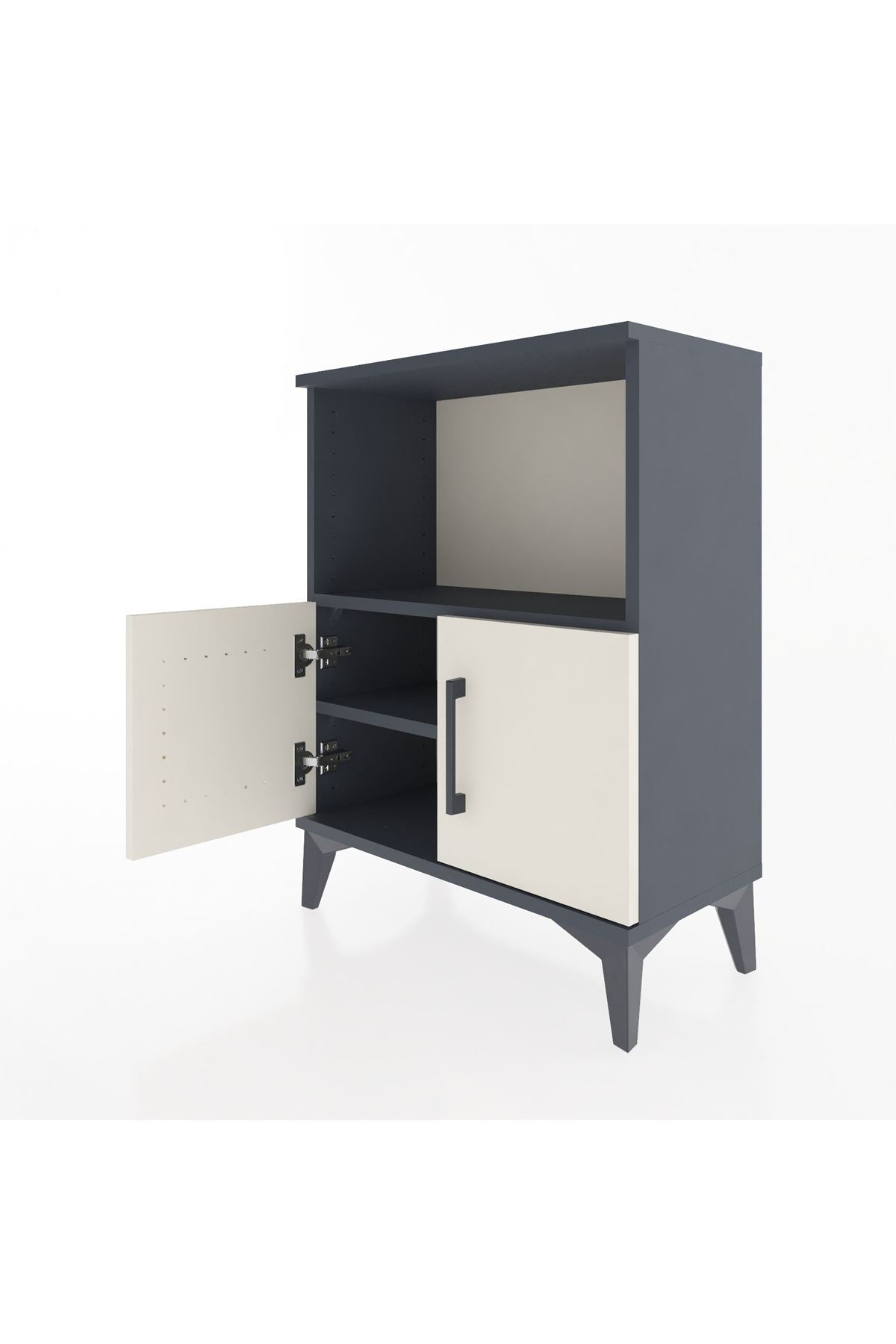 Arges Komodin Tek Raflı Tek Çekmeceli 60x30x80 Antrasit-Aytaşı