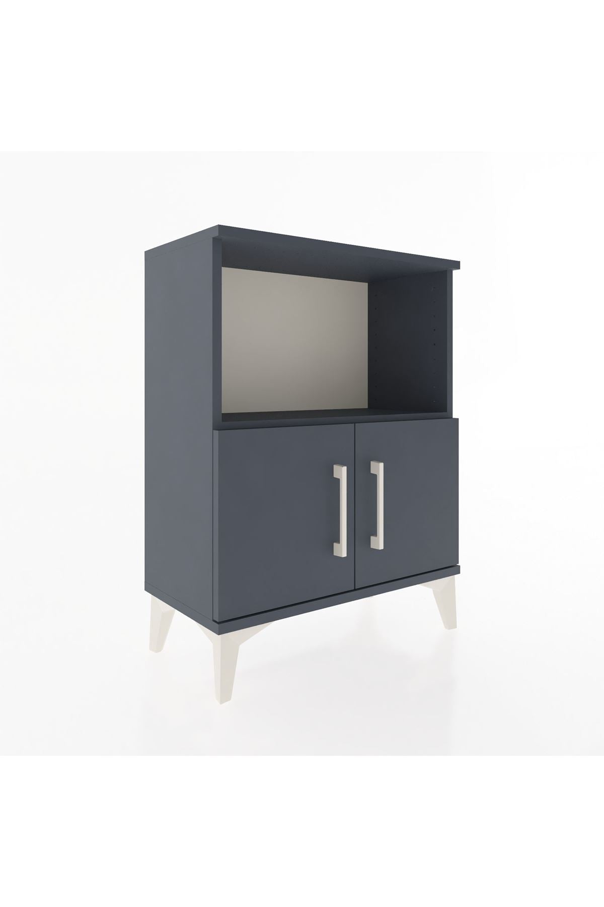 Arges Komodin Tek Raflı Tek Çekmeceli 60x30x80 Antrasit-Antrasit