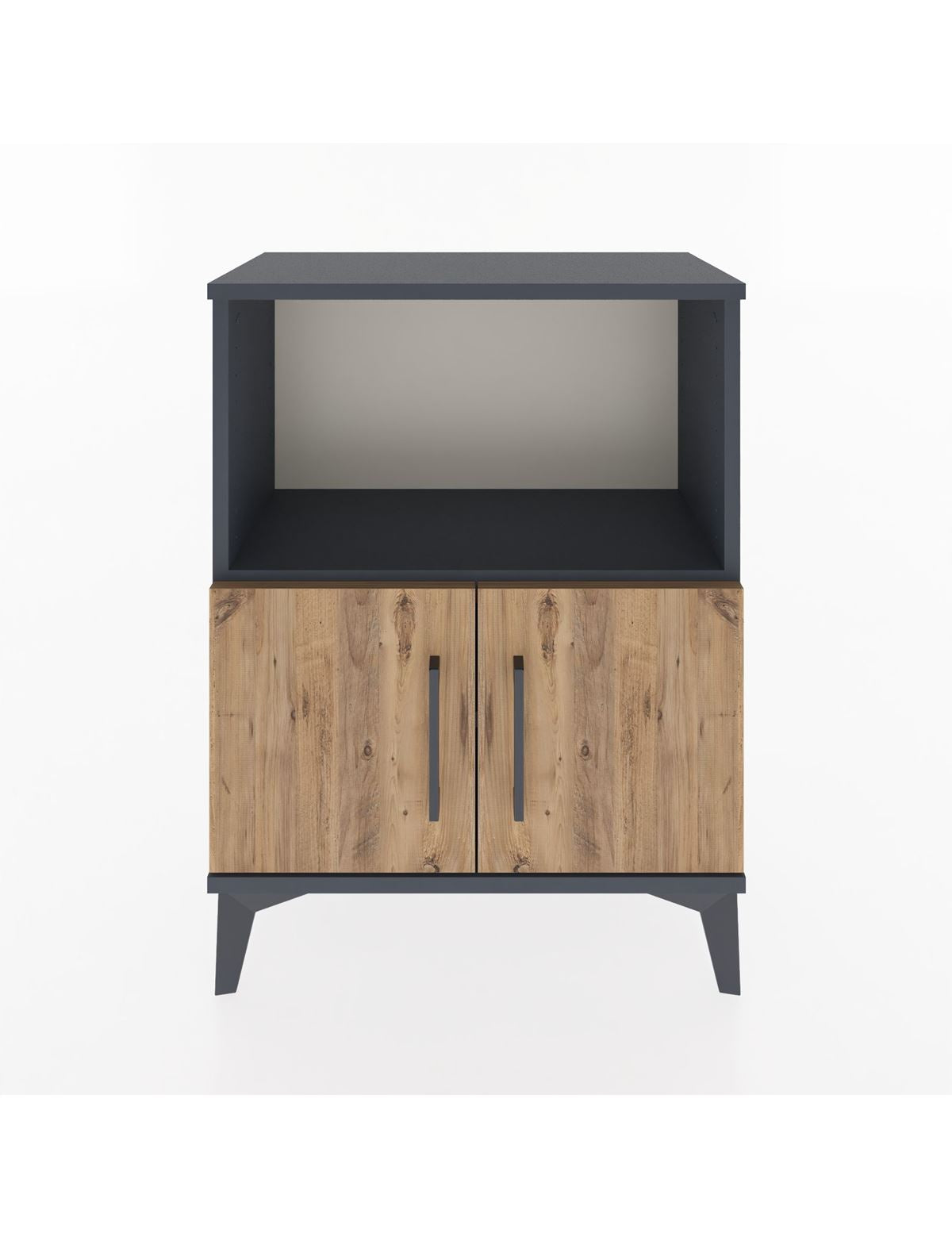 Arges Komodin Tek Raflı Tek Çekmeceli 60x30x80 Antrasit-Çam