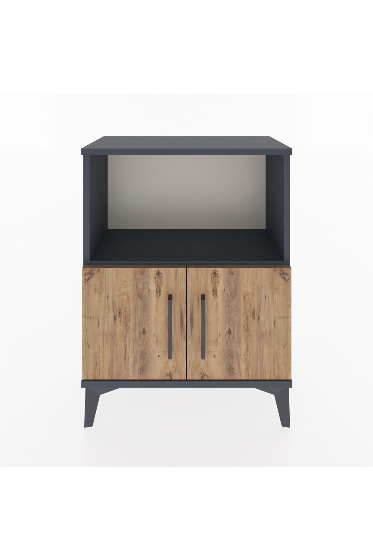 Arges Komodin Tek Raflı Tek Çekmeceli 60x30x80 Antrasit-Çam