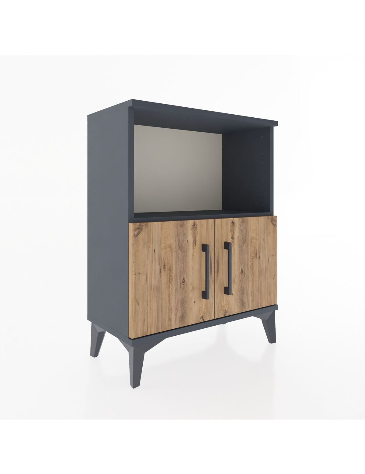 Arges Komodin Tek Raflı Tek Çekmeceli 60x30x80 Antrasit-Çam