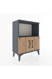 Arges Komodin Tek Raflı Tek Çekmeceli 60x30x80 Antrasit-Çam