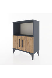 Arges Komodin Tek Raflı Tek Çekmeceli 60x30x80 Antrasit-Çam