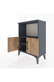 Arges Komodin Tek Raflı Tek Çekmeceli 60x30x80 Antrasit-Çam