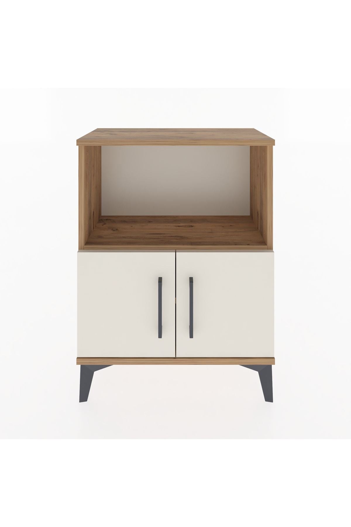 Arges Komodin Tek Raflı Tek Çekmeceli 60x30x80 Çam-Aytaşı