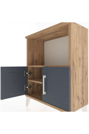 Arges Komodin Tek Raflı Tek Çekmeceli 60x30x80 Çam-Antrasit