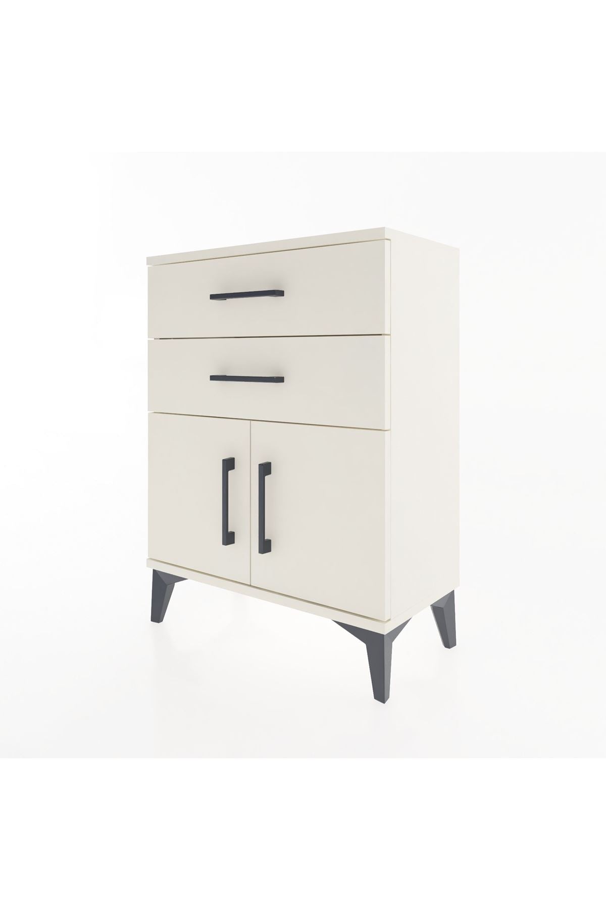 Arges Komodin 2 Raflı 2 Kapaklı 60x30x80 Aytaşı-Aytaşı