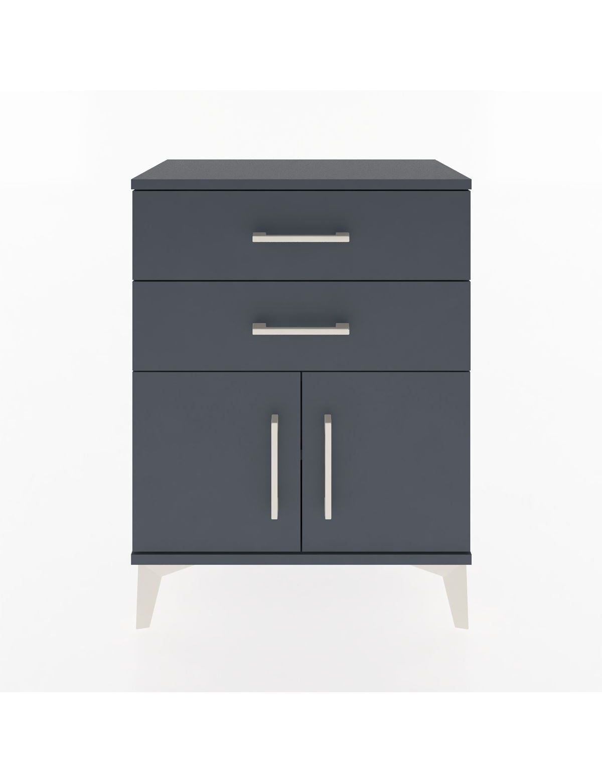 Arges Komodin 2 Raflı 2 Kapaklı 60x30x80 Antrasit-Antrasit