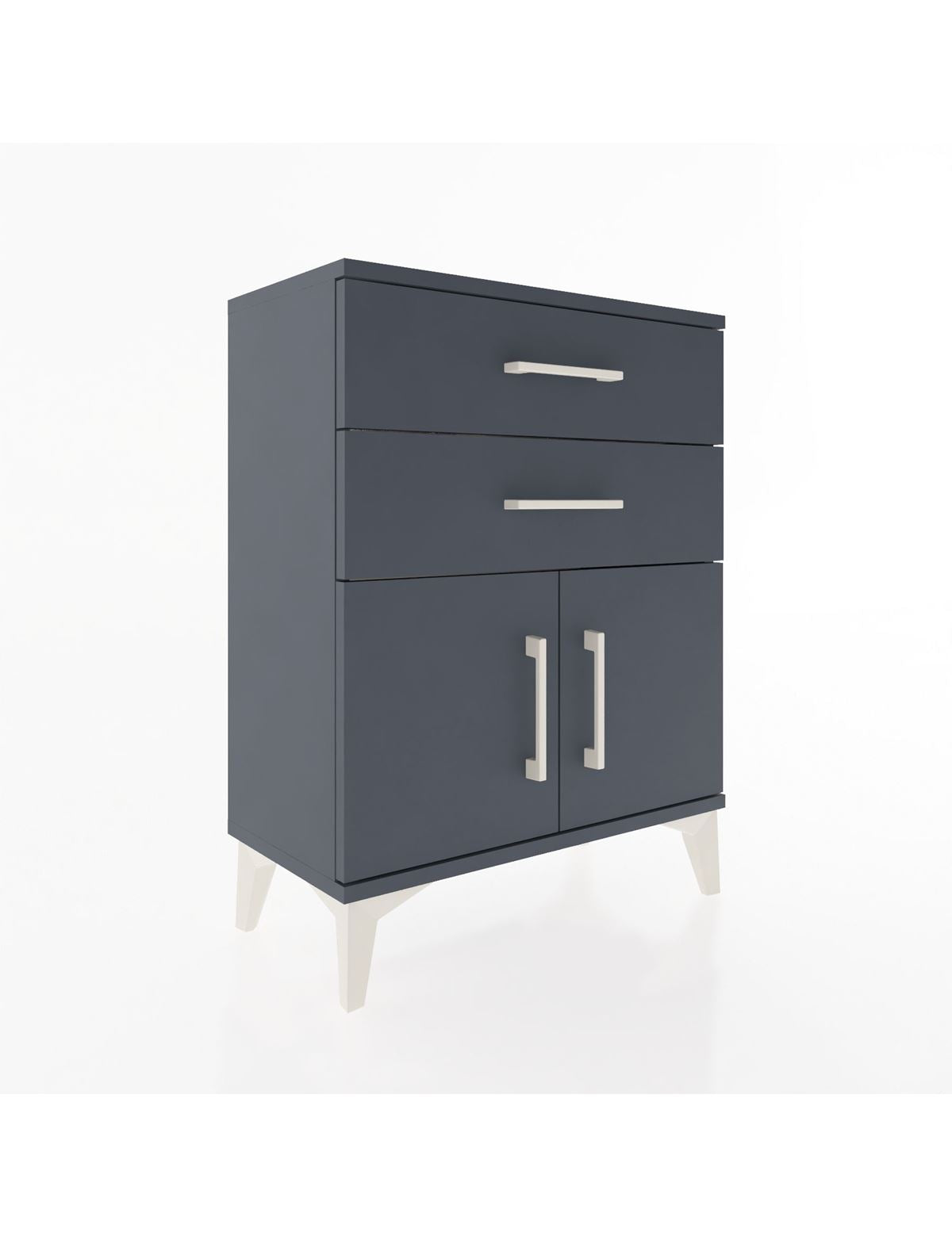 Arges Komodin 2 Raflı 2 Kapaklı 60x30x80 Antrasit-Antrasit