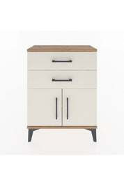 Arges Komodin 2 Raflı 2 Kapaklı 60x30x80 Çam-Aytaşı