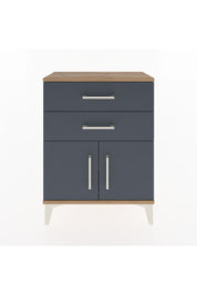 Arges Komodin 2 Raflı 2 Kapaklı 60x30x80 Çam-Antrasit