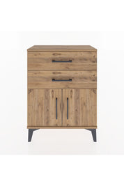 Arges Komodin 2 Raflı 2 Kapaklı 60x30x80 Çam-Çam