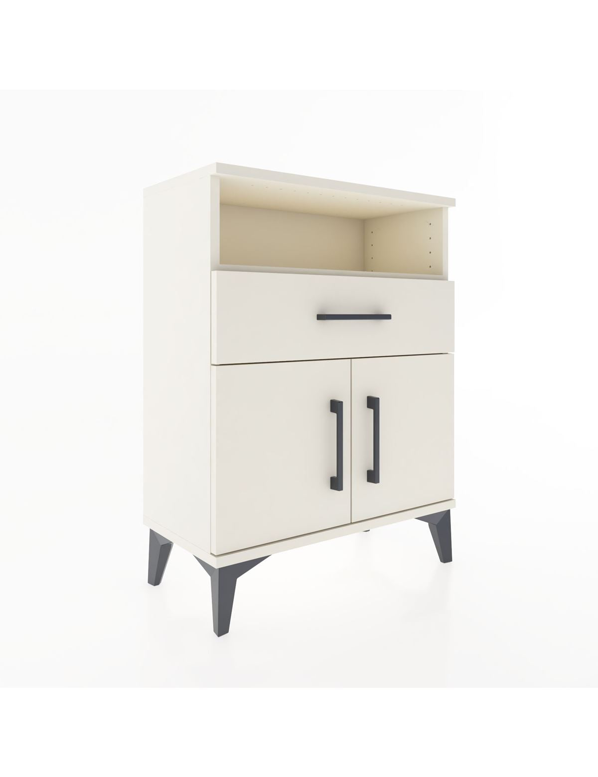 Arges Komodin Tek Raflı 2 Çekmeceli 2 Kapaklı 60x30x80 Aytaşı-Aytaşı