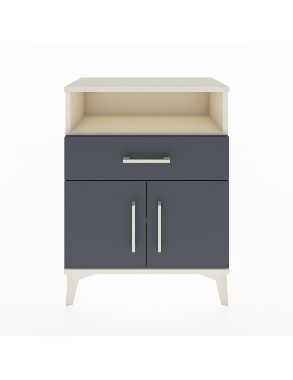 Arges Komodin Tek Raflı 2 Çekmeceli 2 Kapaklı 60x30x80 Aytaşı-Antrasit