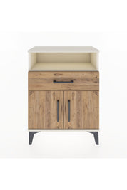 Arges Komodin Tek Raflı 2 Çekmeceli 2 Kapaklı 60x30x80 Aytaşı-Çam