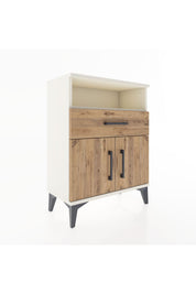 Arges Komodin Tek Raflı 2 Çekmeceli 2 Kapaklı 60x30x80 Aytaşı-Çam