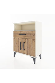 Arges Komodin Tek Raflı 2 Çekmeceli 2 Kapaklı 60x30x80 Aytaşı-Çam