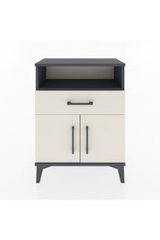 Arges Komodin Tek Raflı 2 Çekmeceli 2 Kapaklı 60x30x80 Antrasit-Aytaşı