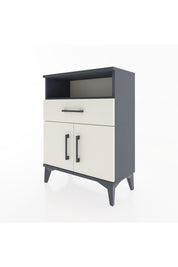 Arges Komodin Tek Raflı 2 Çekmeceli 2 Kapaklı 60x30x80 Antrasit-Aytaşı