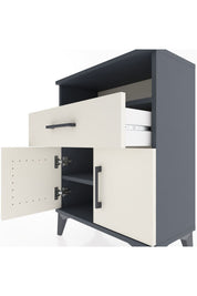 Arges Komodin Tek Raflı 2 Çekmeceli 2 Kapaklı 60x30x80 Antrasit-Aytaşı