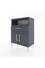 Arges Komodin Tek Raflı 2 Çekmeceli 2 Kapaklı 60x30x80 Antrasit-Antrasit