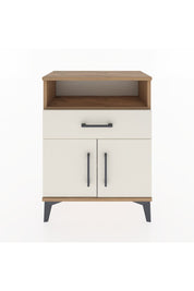 Arges Komodin Tek Raflı 2 Çekmeceli 2 Kapaklı 60x30x80 Çam-Aytaşı