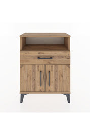 Arges Komodin Tek Raflı 2 Çekmeceli 2 Kapaklı 60x30x80 Çam-Çam