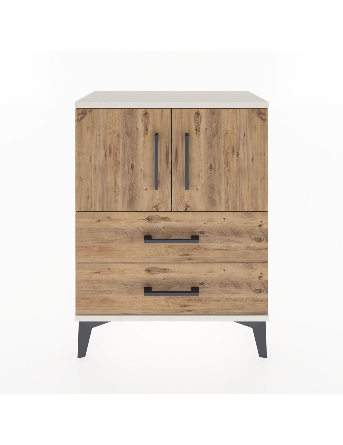 Arges Komodin Tek Raflı Tek Çekmeceli 2 Kapaklı 60x30x80 Aytaşı-Çam