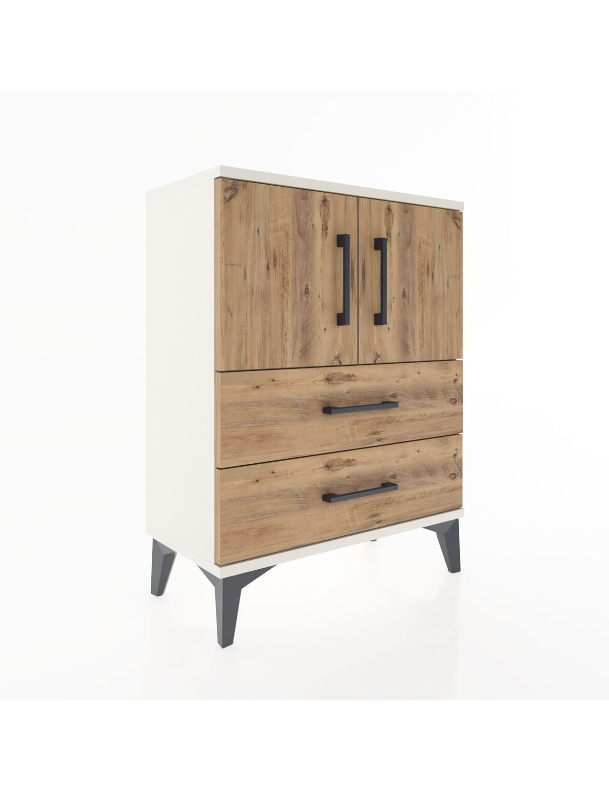 Arges Komodin Tek Raflı Tek Çekmeceli 2 Kapaklı 60x30x80 Aytaşı-Çam