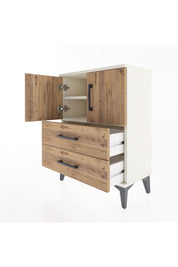 Arges Komodin Tek Raflı Tek Çekmeceli 2 Kapaklı 60x30x80 Aytaşı-Çam