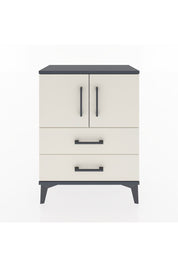 Arges Komodin Tek Raflı Tek Çekmeceli 2 Kapaklı 60x30x80 Antrasit-Aytaşı