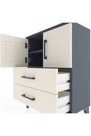 Arges Komodin Tek Raflı Tek Çekmeceli 2 Kapaklı 60x30x80 Antrasit-Aytaşı