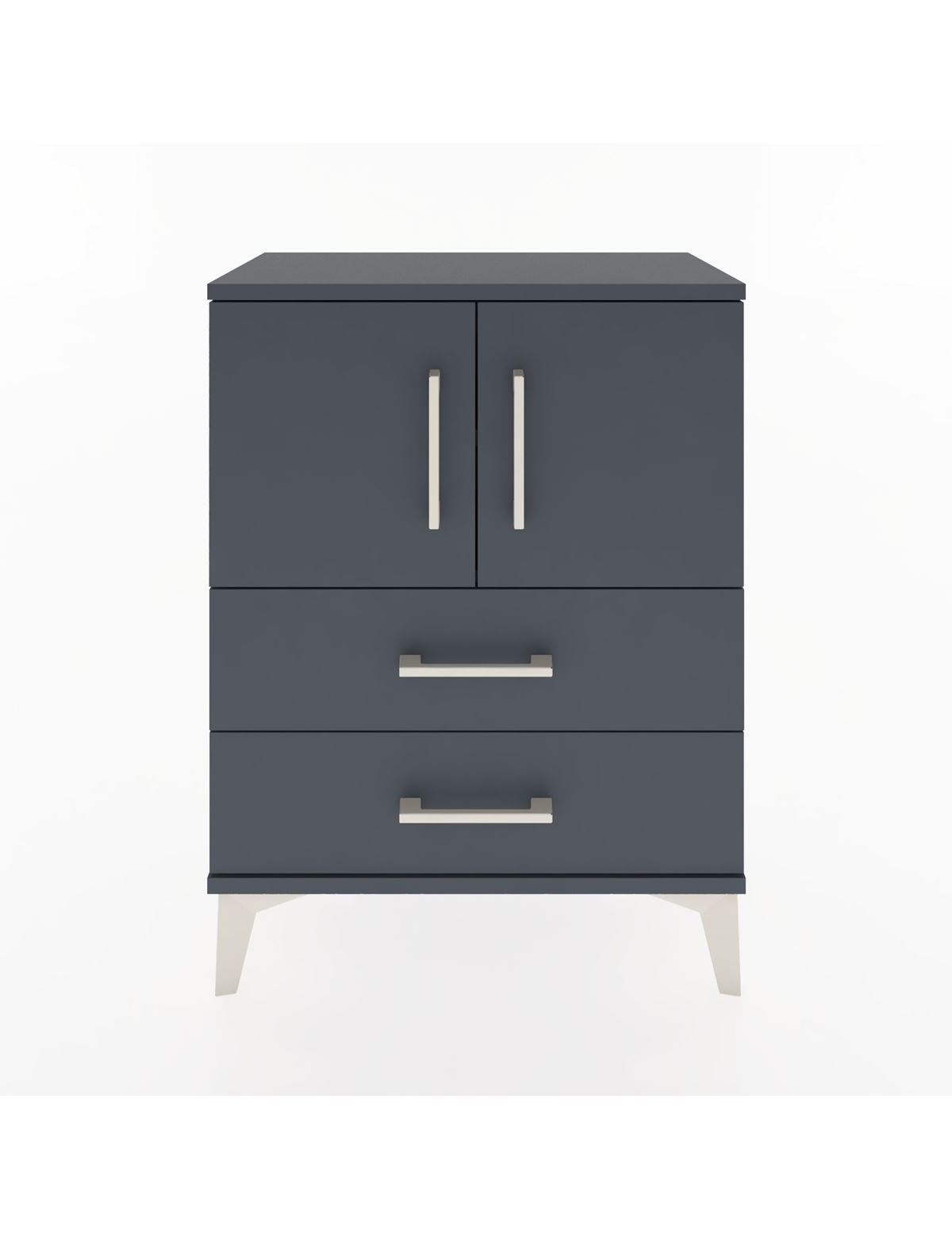 Arges Komodin Tek Raflı Tek Çekmeceli 2 Kapaklı 60x30x80 Antrasit-Antrasit