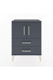 Arges Komodin Tek Raflı Tek Çekmeceli 2 Kapaklı 60x30x80 Antrasit-Antrasit