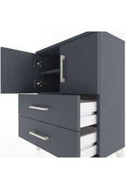 Arges Komodin Tek Raflı Tek Çekmeceli 2 Kapaklı 60x30x80 Antrasit-Antrasit