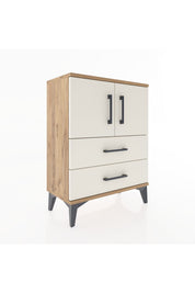 Arges Komodin Tek Raflı Tek Çekmeceli 2 Kapaklı 60x30x80 Çam-Aytaşı