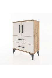 Arges Komodin Tek Raflı Tek Çekmeceli 2 Kapaklı 60x30x80 Çam-Aytaşı