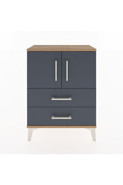 Arges Komodin Tek Raflı Tek Çekmeceli 2 Kapaklı 60x30x80 Çam-Antrasit