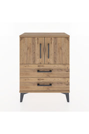 Arges Komodin Tek Raflı Tek Çekmeceli 2 Kapaklı 60x30x80 Çam-Çam