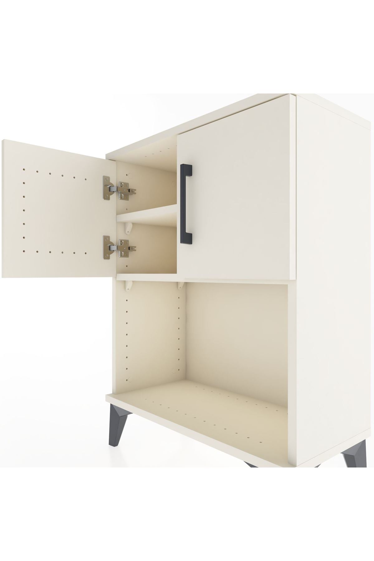 Arges Komodin 2 Raflı 2 Çekmeceli 2 Kapaklı 60x30x80 Aytaşı-Aytaşı