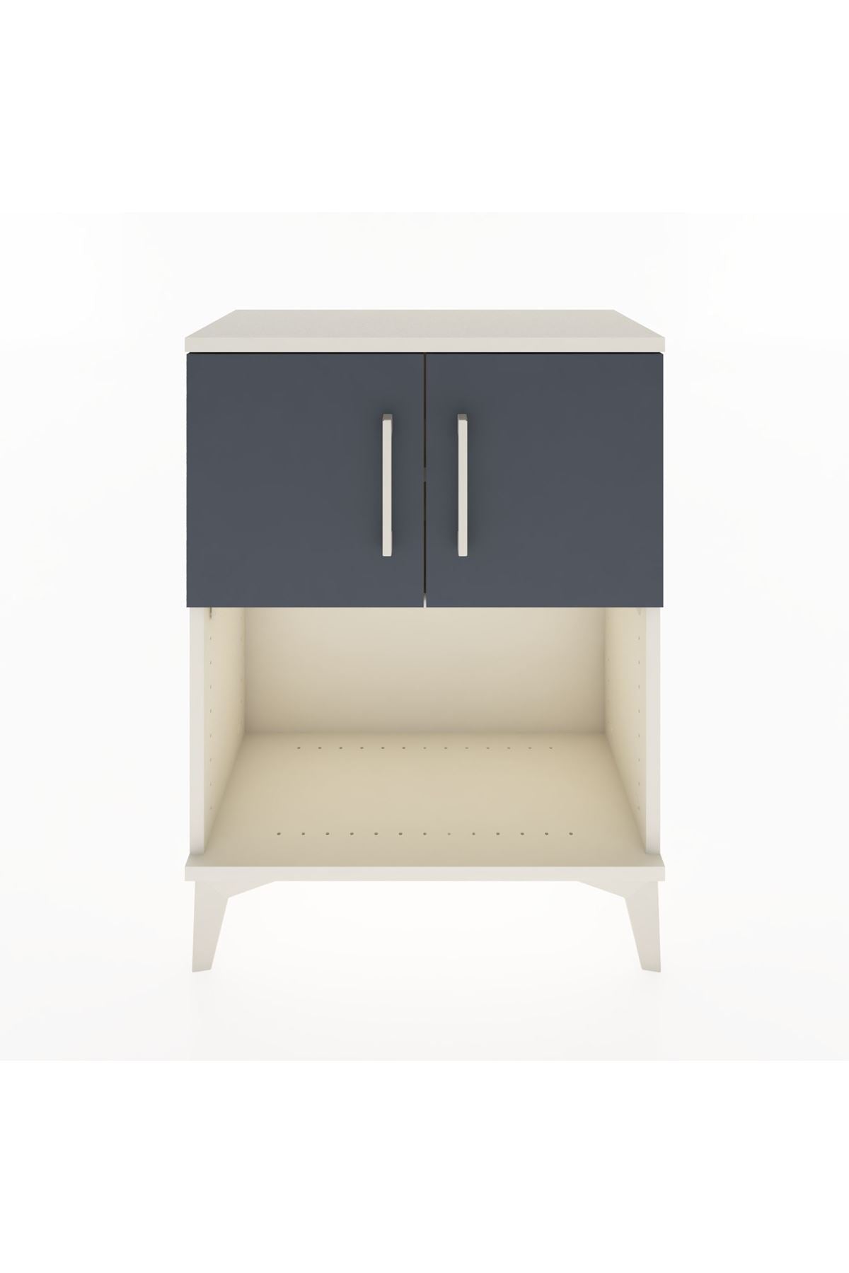 Arges Komodin 2 Raflı 2 Çekmeceli 2 Kapaklı 60x30x80 Aytaşı-Antrasit